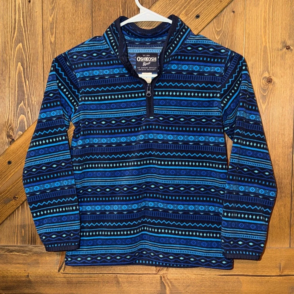 OshKosh B'gosh Boys Blue Geometric Sweater size 7